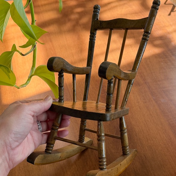 Mini Wooden Rocking Chair Decor - Picture 7 of 8